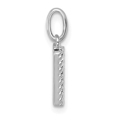14K White Gold Twisted .. Diamond Initial W Charm
