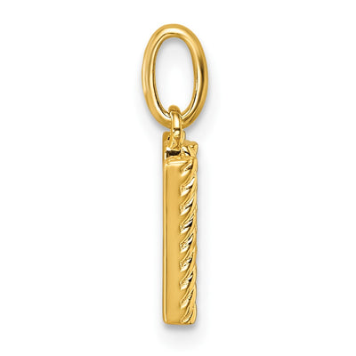 14K Twisted .. Diamond Initial W Charm