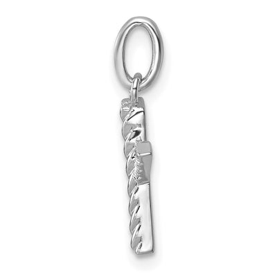 14K White Gold Twisted .. Diamond Initial X Charm