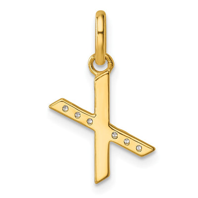 14K Twisted .. Diamond Initial X Charm