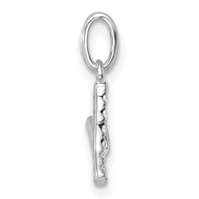 14K White Gold Twisted .. Diamond Initial Y Charm