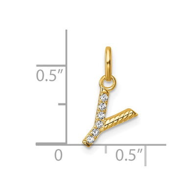 14K Twisted .. Diamond Initial Y Charm