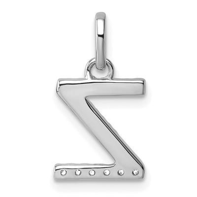 14K White Gold Twisted .. Diamond Initial Z Charm