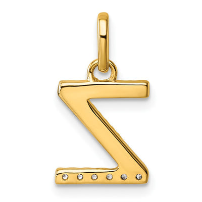 14K Twisted .. Diamond Initial Z Charm