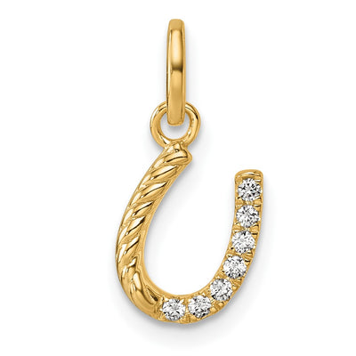 14K gold diamond horseshoe pendant