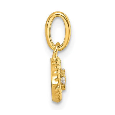 14K Polished Diamond Twisted Evil Eye Pendant