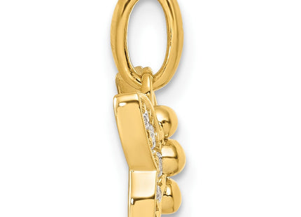 14K gold diamond butterfly pendant, alternate view
