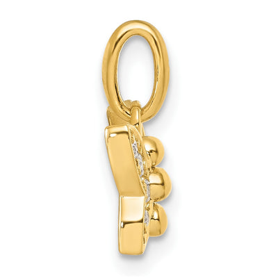 14K Polished .. Diamond Butterfly Pendant, 12.95 x 10.5mm