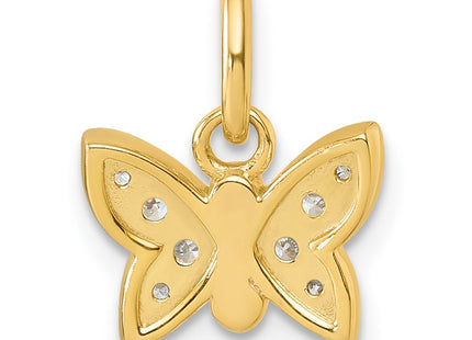 14K gold diamond butterfly pendant, another view