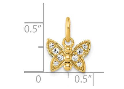 14K gold diamond butterfly pendant, further view