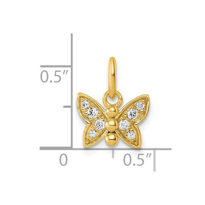 14K Polished .. Diamond Butterfly Pendant, 12.95 x 10.5mm