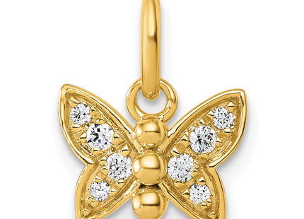 14K gold diamond butterfly pendant