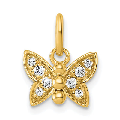 14K gold diamond butterfly pendant