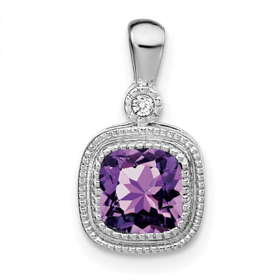 14K white gold diamond pendant