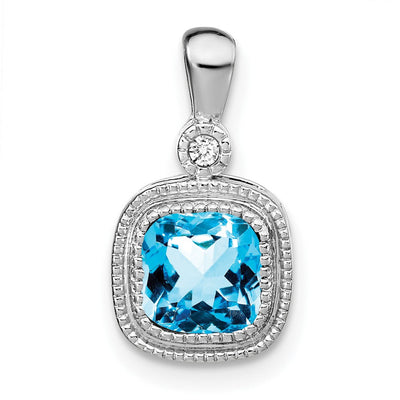 14K white gold diamond pendant