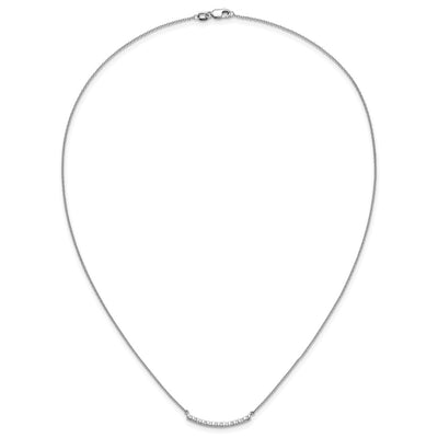 14K White Gold 1/4 carat Diamond Curved Bar Necklace