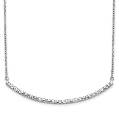 14K White Gold 1/2 carat Diamond Curved Bar Necklace