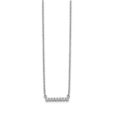 14K White Gold 1/10 carat Diamond Bar Necklace