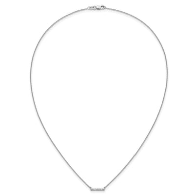 14K White Gold 1/10 carat Diamond Bar Necklace