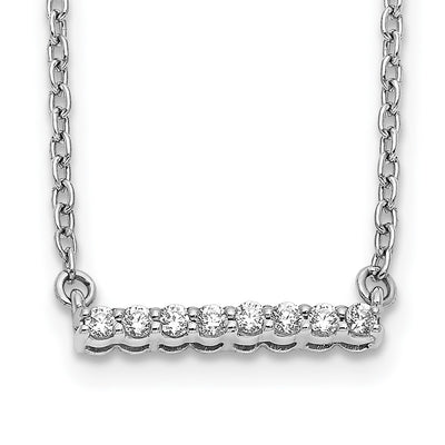 14K White Gold 1/10 carat Diamond Bar Necklace