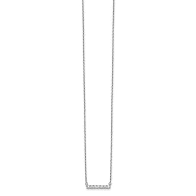14K White Gold 1/4 carat Diamond Bar Necklace