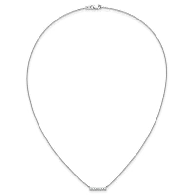 14K White Gold 1/4 carat Diamond Bar Necklace