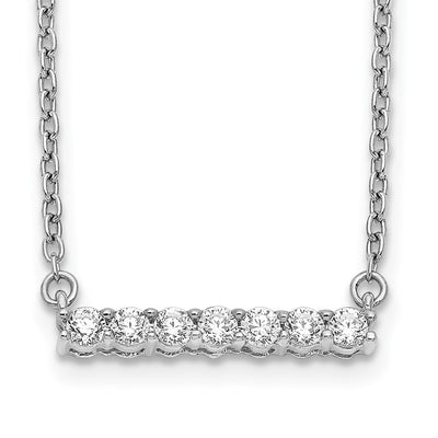 14K White Gold 1/4 carat Diamond Bar Necklace