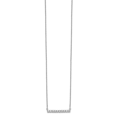 14K White Gold 1/2 carat Diamond Bar Necklace