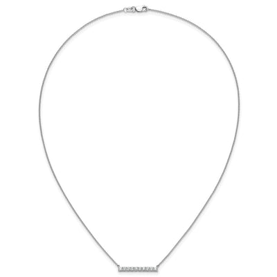 14K White Gold 1/2 carat Diamond Bar Necklace