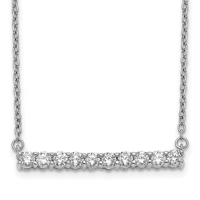 14K White Gold 1/2 carat Diamond Bar Necklace