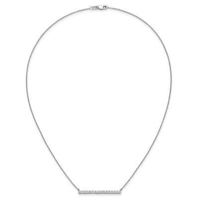 14K White Gold 3/4 carat Diamond Bar Necklace
