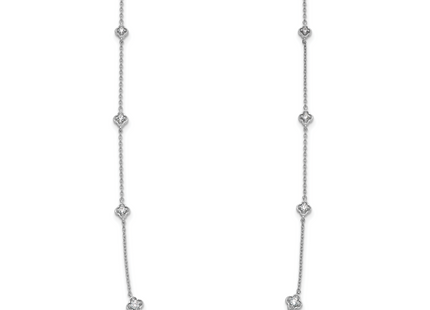 14k White Gold Complete 1/2 carat Diamond Quatrefoil Design 9-Station Necklace