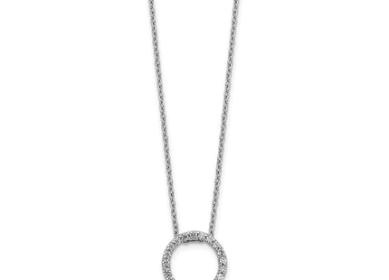 14K white gold diamond circle necklace, alternate view