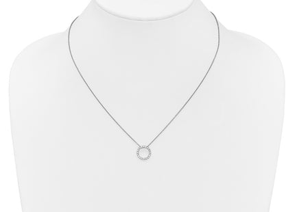 14K white gold diamond circle necklace, another view
