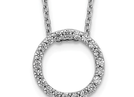 14K white gold diamond circle necklace