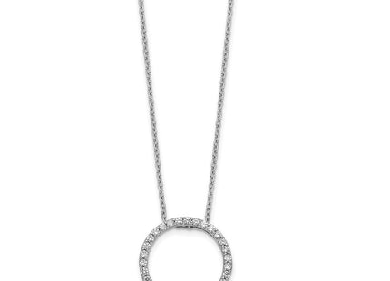 14k White Gold 1/2 carat Diamond Circle Necklace (Style PM3781-050-WA)