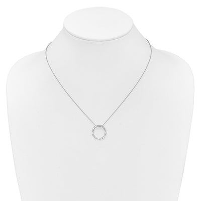 14K White Gold 1/2 carat Diamond Circle Necklace, 18 x 18mm