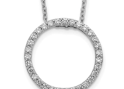 14k White Gold 1/2 carat Diamond Circle Necklace (Style PM3781-050-WA)