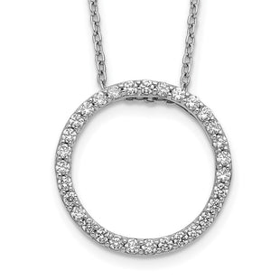 14k White Gold 1/2 carat Diamond Circle Necklace (Style PM3781-050-WA)