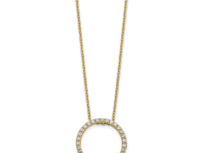 14k Polished 1/2 carat Diamond Circle Necklace (Style PM3781-050-YA)