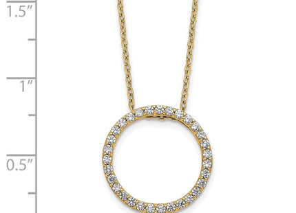 14k Polished 1/2 carat Diamond Circle Necklace (Style PM3781-050-YA)