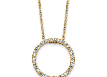 14k Polished 1/2 carat Diamond Circle Necklace (Style PM3781-050-YA)