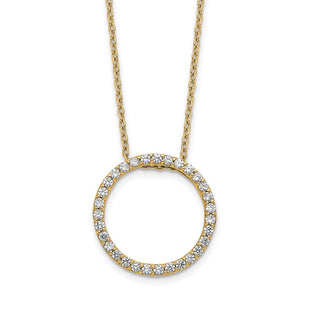 14k Polished 1/2 carat Diamond Circle Necklace (Style PM3781-050-YA)