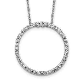 14k White Gold 5/8 carat Diamond Circle Necklace (Style PM3781-060-WA)