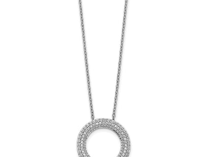 14K white gold diamond circle necklace, alternate view