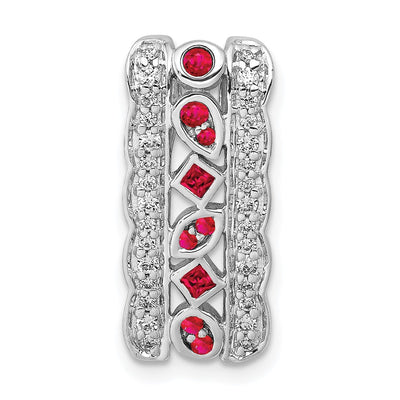 14K white gold diamond chain