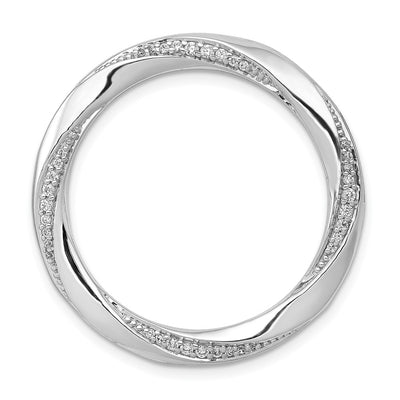 14K white gold diamond circle chain