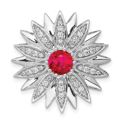 14K white gold diamond flower chain