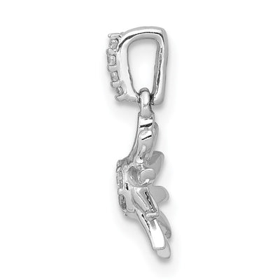 14K White Gold 1/. Diamond Fancy Sun Pendant