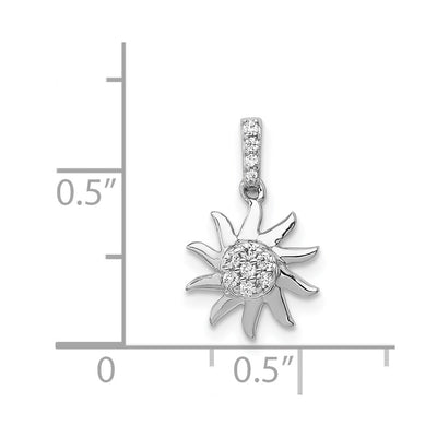 14K White Gold 1/. Diamond Fancy Sun Pendant